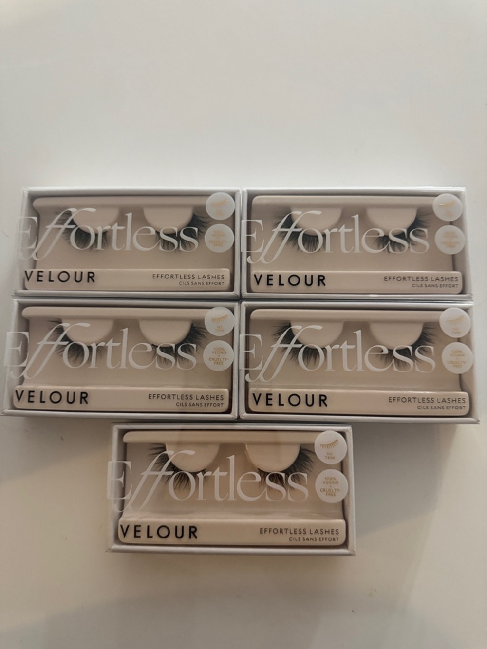 5 pcs Effortless Velour False Lashes — Black